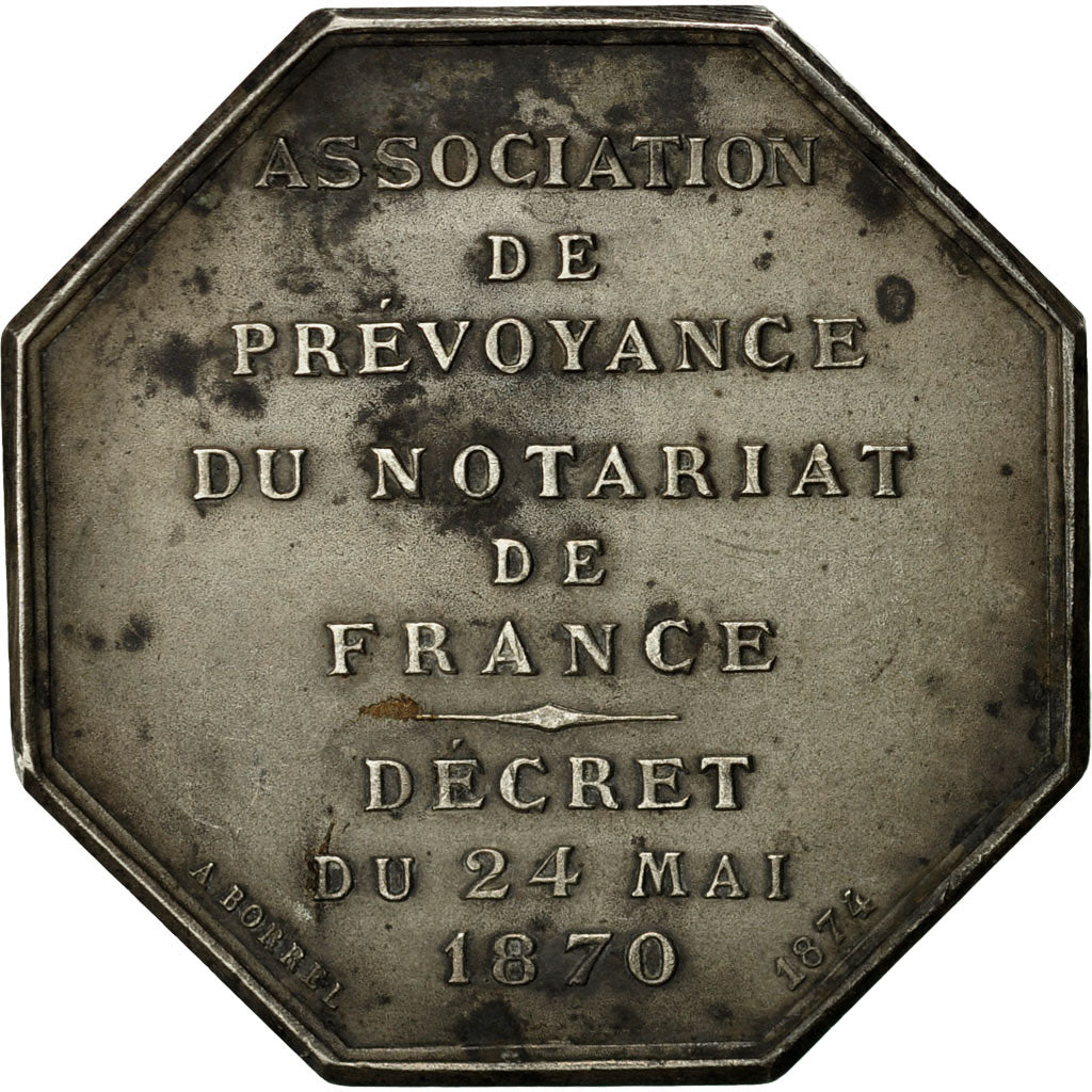 Francia, Token, Association de Prévoyance du Notariat de France, 1874, Borrel