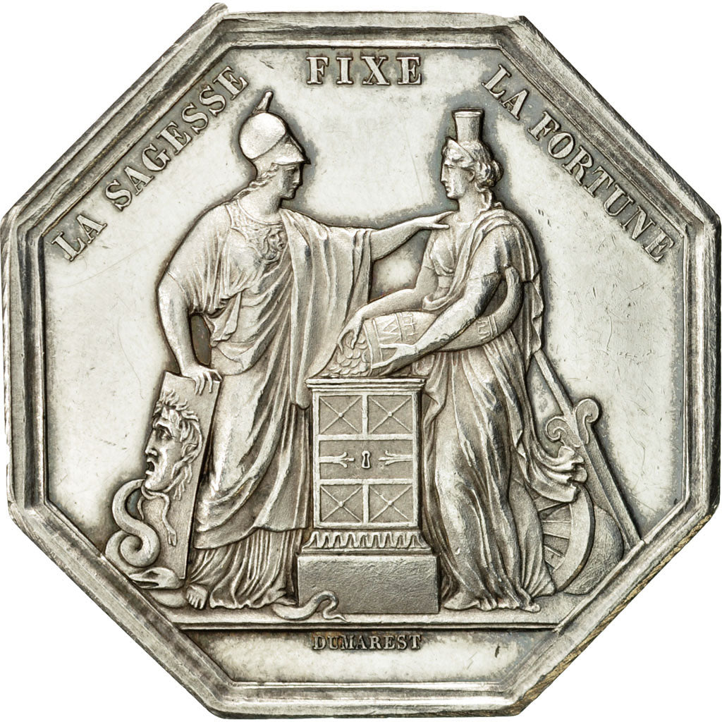 France, Token, Banque de France, An VIII, Dumarest, AU(55-58), Silver
