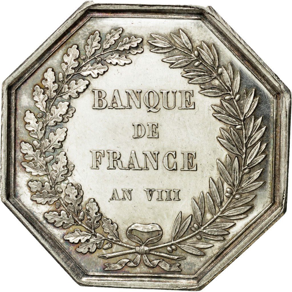 France, Token, Banque de France, An VIII, Dumarest, AU(55-58), Silver