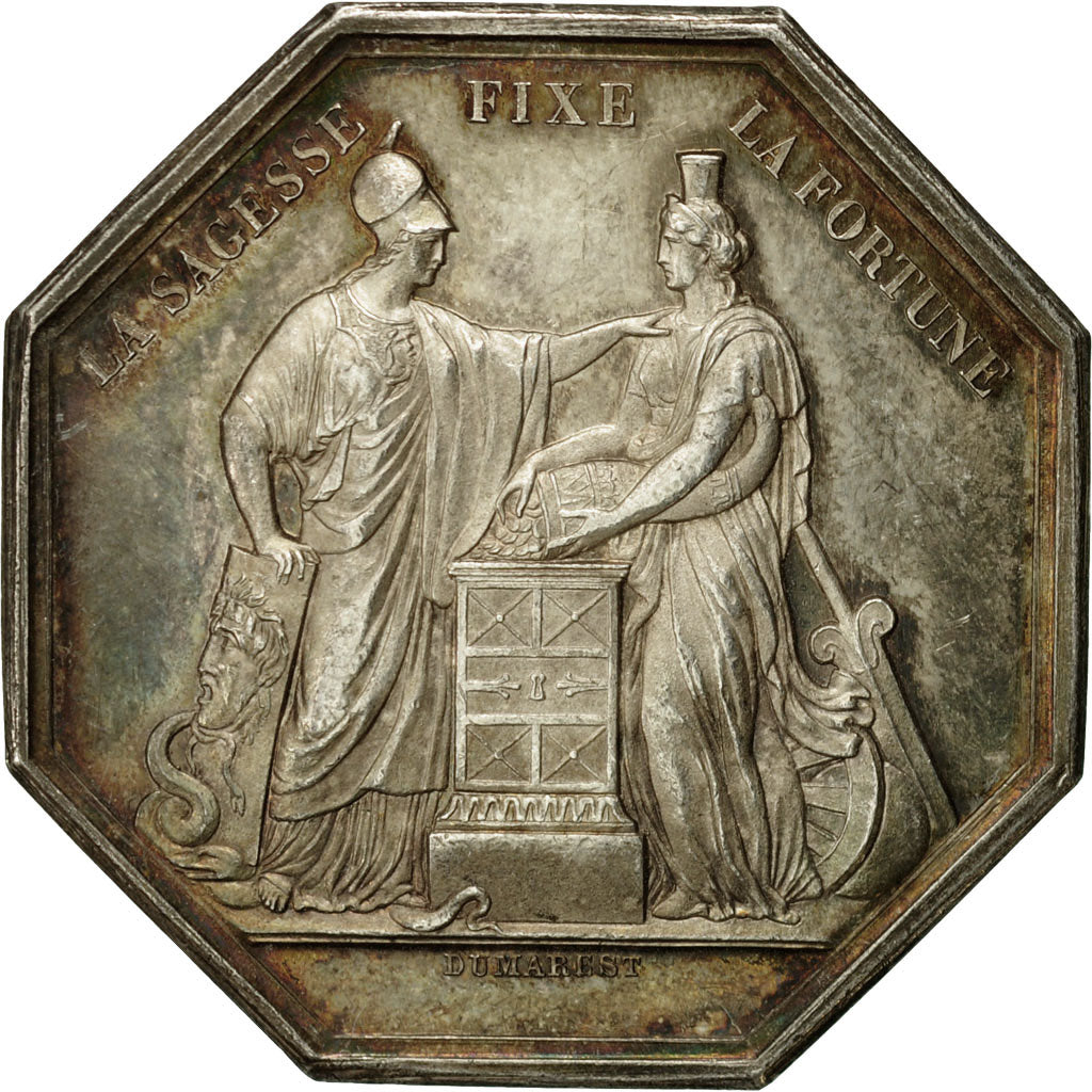 France, Token, Banque de France, An VIII, Dumarest, AU(55-58), Silver
