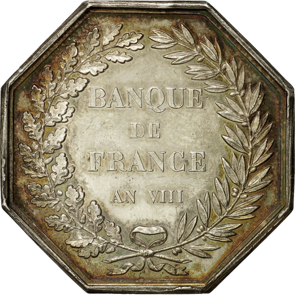 France, Token, Banque de France, An VIII, Dumarest, AU(55-58), Silver