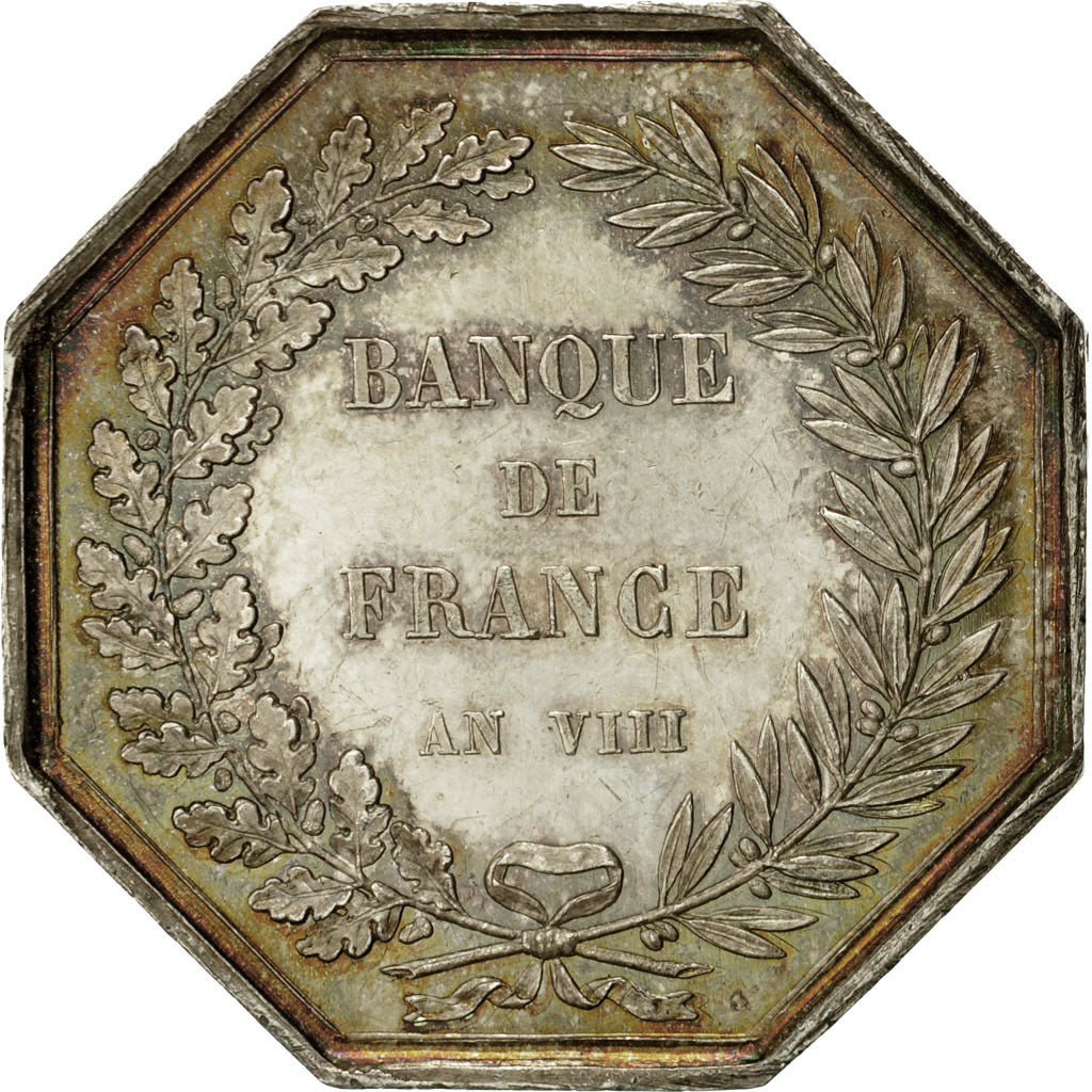 France, Jeton, Banque de France, An VIII, Dumarest, SUP, Argent