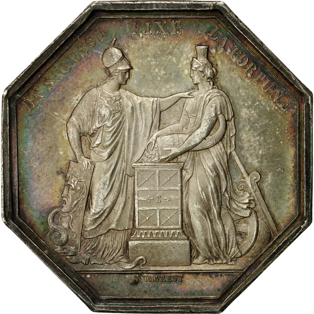 France, Token, Banque de France, An VIII, Dumarest, AU(55-58), Silver