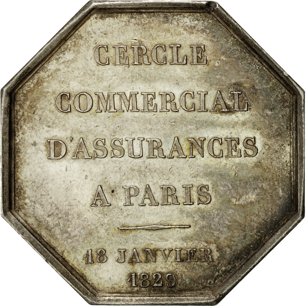Francia, Token, Cercle Commercial d'Assurances, Paris, 1829, Caqué, BB+