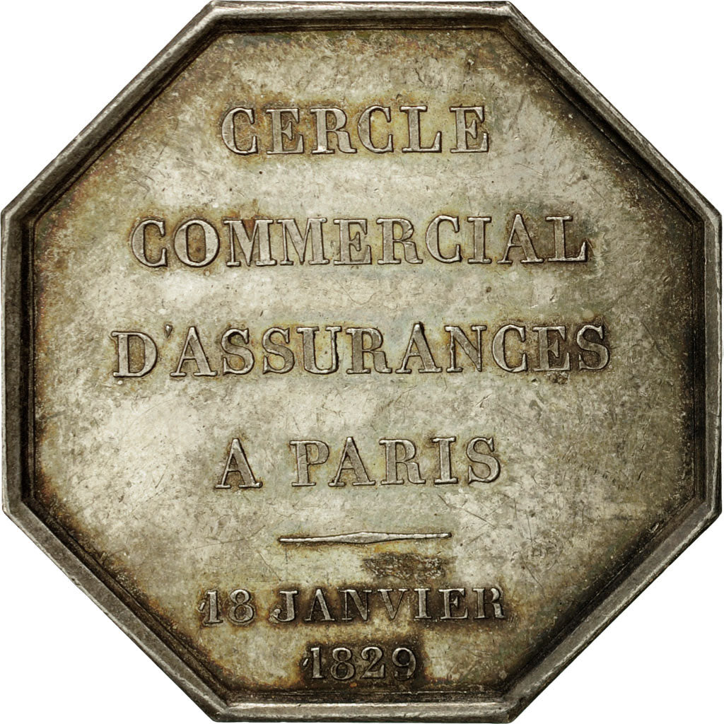 Francia, Token, Cercle Commercial d'Assurances, Paris, 1829, Caqué, BB+