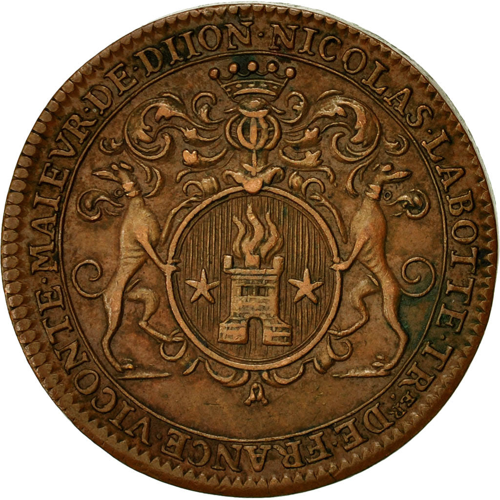 France, Token, Maires de Dijon, Nicolas Labotte, 1713, AU(55-58), Copper
