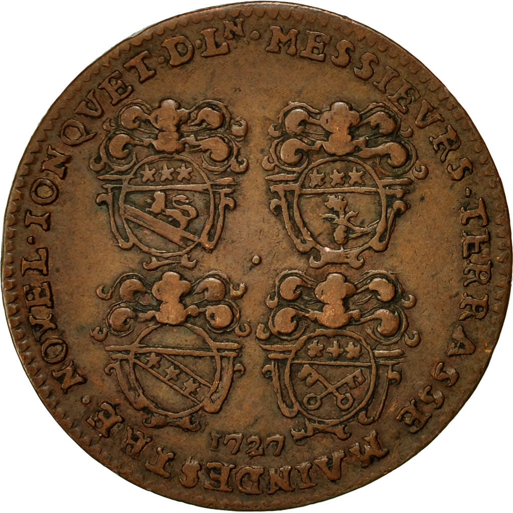France, Jeton, Lyonnais, Consulat de Lyon, 1727, TTB+, Cuivre, Feuardent:10608