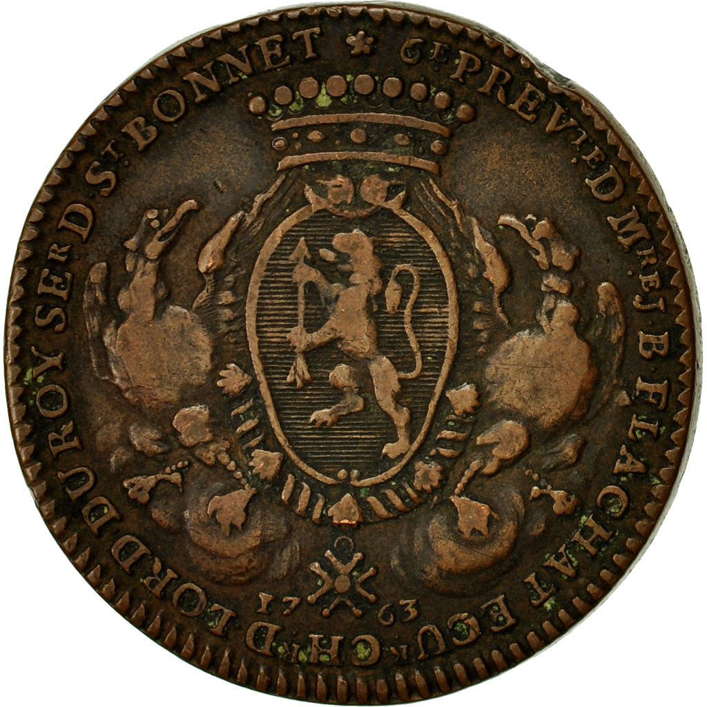 Francia, Token, Lyonnais, Consulat de Lyon, Jean-Baptiste Flachat, 1763, BB