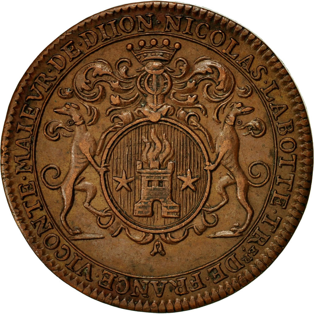 France, Token, Maires de Dijon, Nicolas Labotte, 1713, MS(60-62), Copper