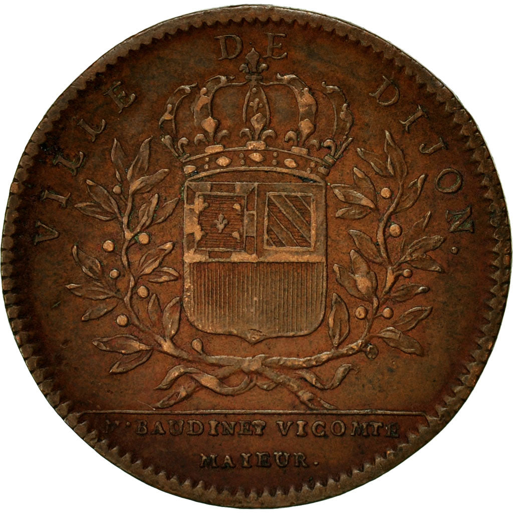 Frankreich, Token, Maires de Dijon, Etienne Baudinet, 1725, SS+, Kupfer