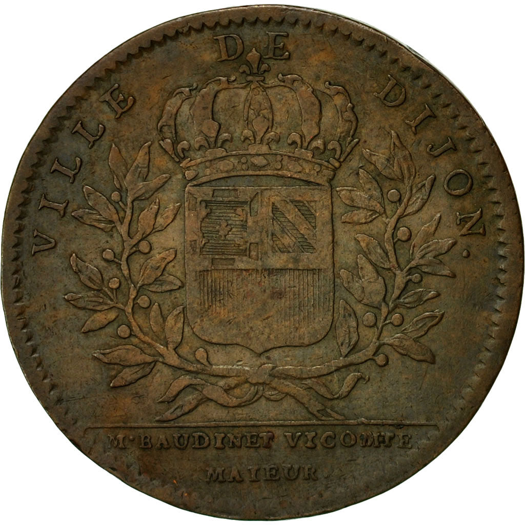 France, Token, Maires de Dijon, Baudinet, 1727, EF(40-45), Copper