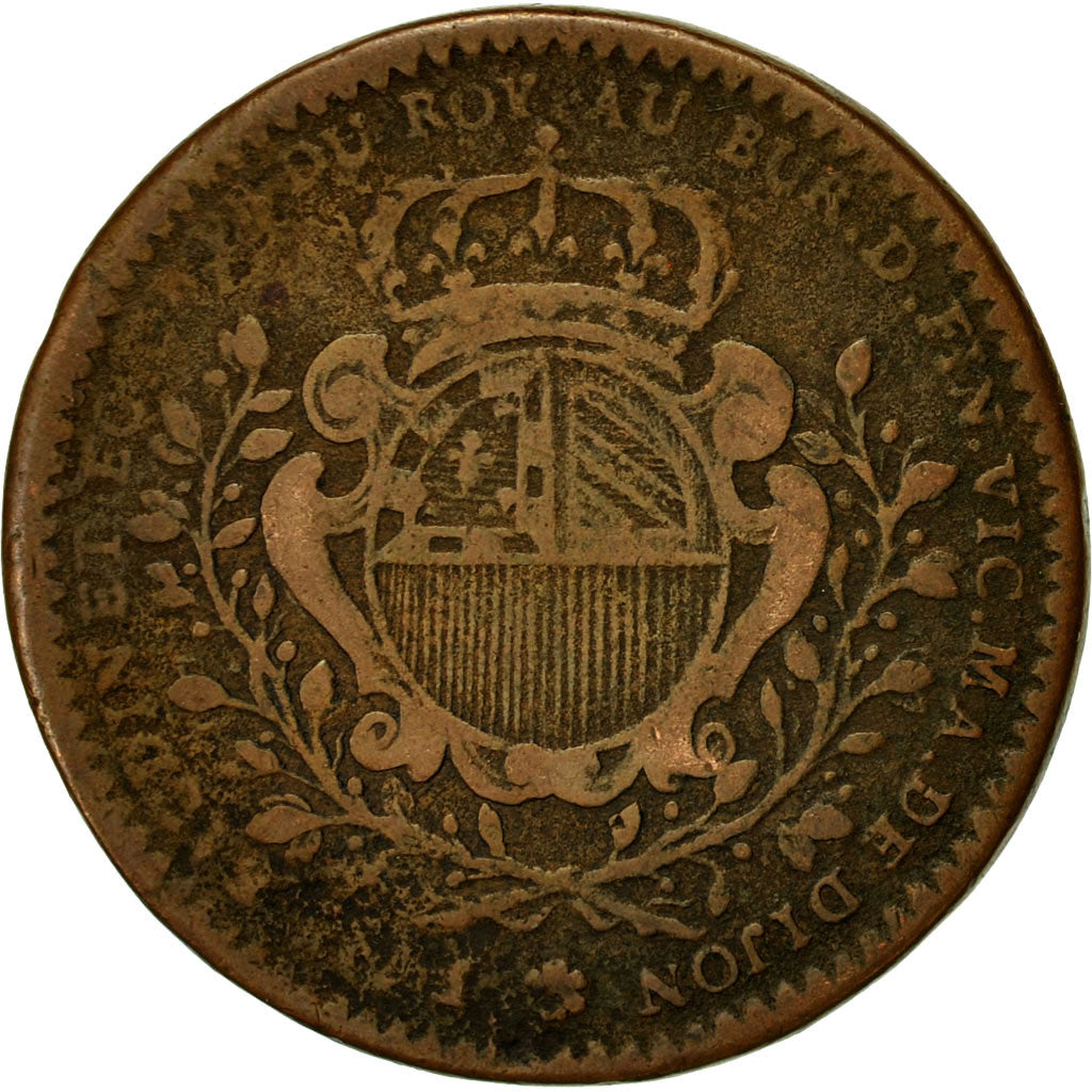 France, Token, Maires de Dijon, Etienne Baudinet, 1719, VF(30-35), Copper