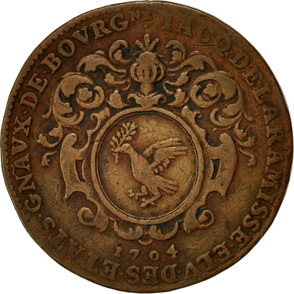 France, Token, Bourgogne, Jacques de la Ramisse, Elu du Tiers-Etat, 1704
