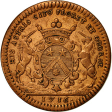Francia, Token, Maires de Dijon, Etienne Baudinet, 1716, BB, Rame