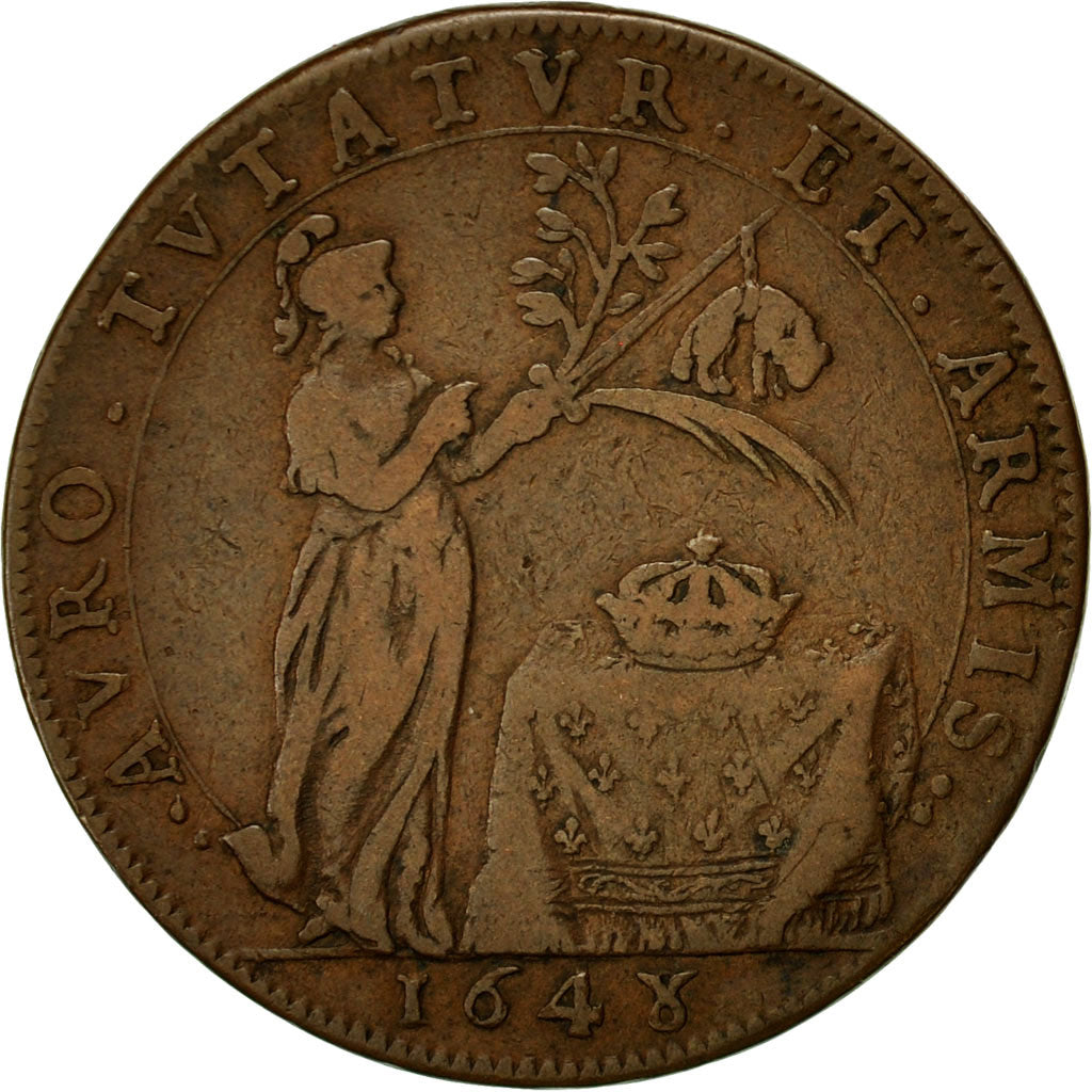 France, Jeton, Louis XIV, Chambre des Comptes de Dijon, 1648, TB+, Cuivre