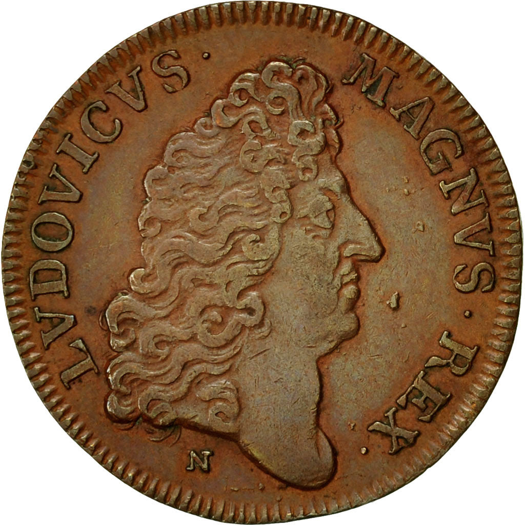 Francia, Token, Louis XIV, Dat Cura Quietem, BB+, Rame