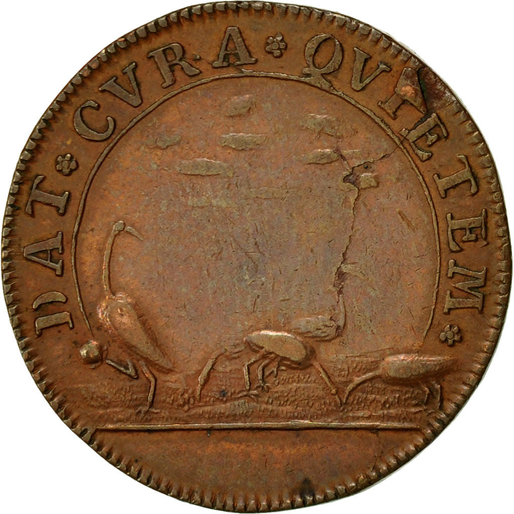 Francia, Token, Louis XIV, Dat Cura Quietem, BB+, Rame