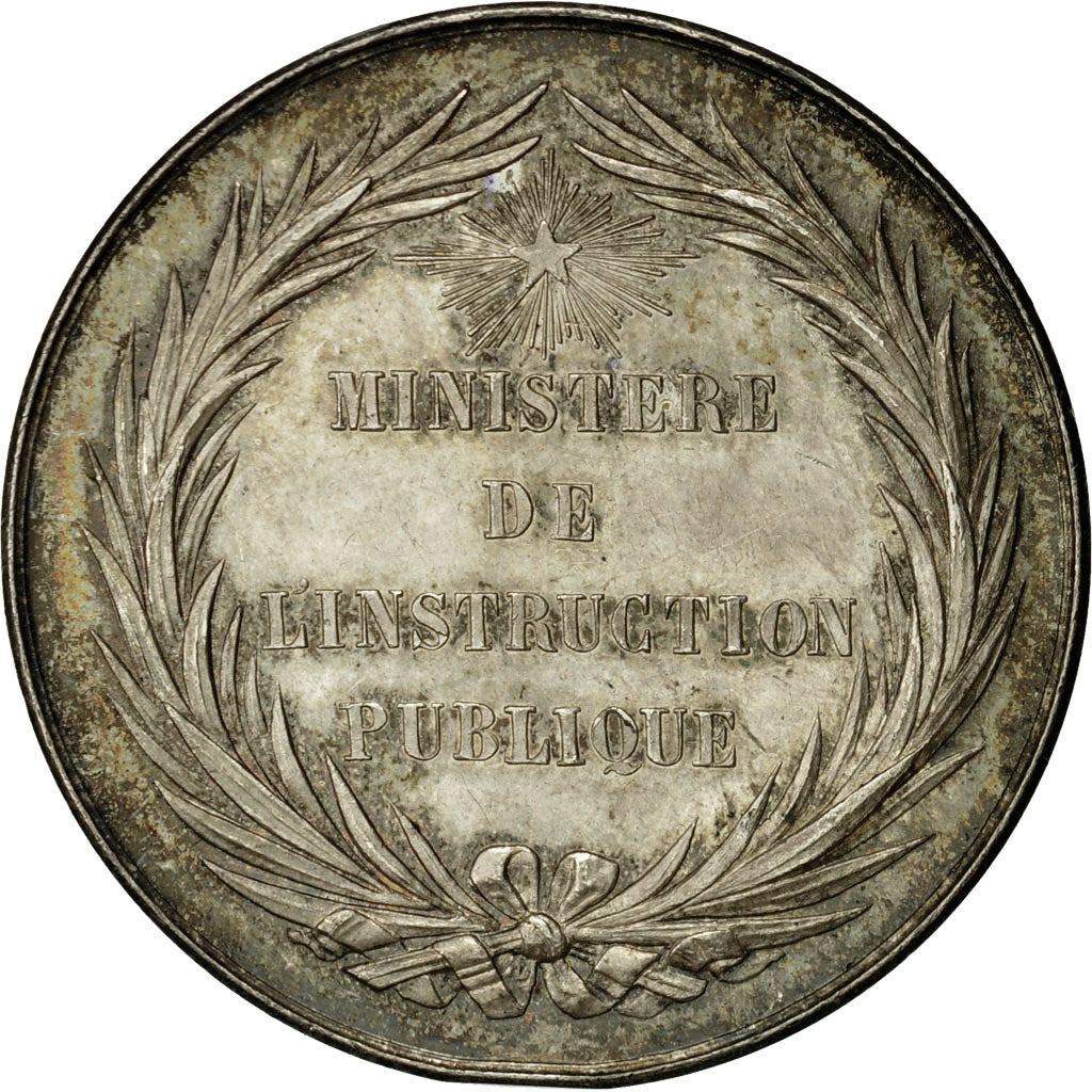 France, Token, Ministère de l'Instruction Publique, AU(50-53), Silver