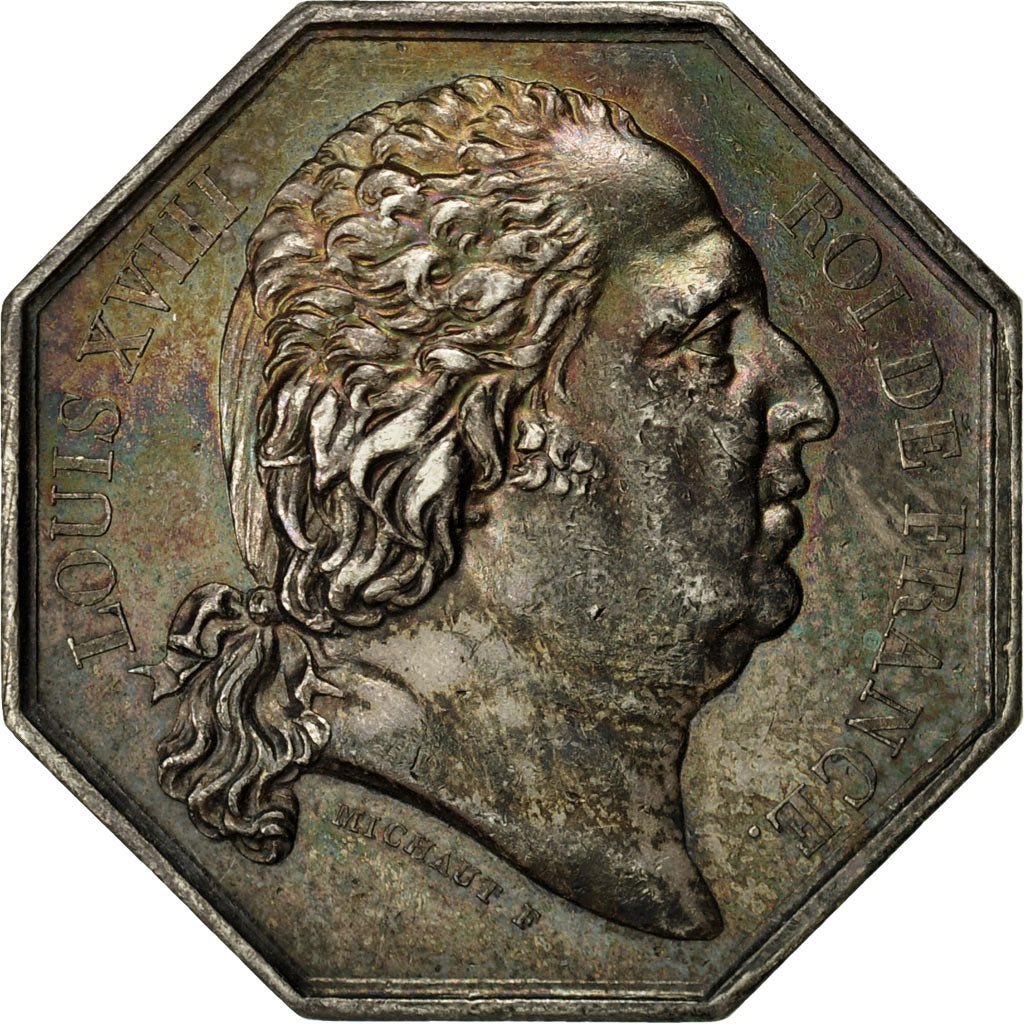 Frankreich, Token, Louis XVIII, Notaires de Paris, Michaut, VZ, Silber