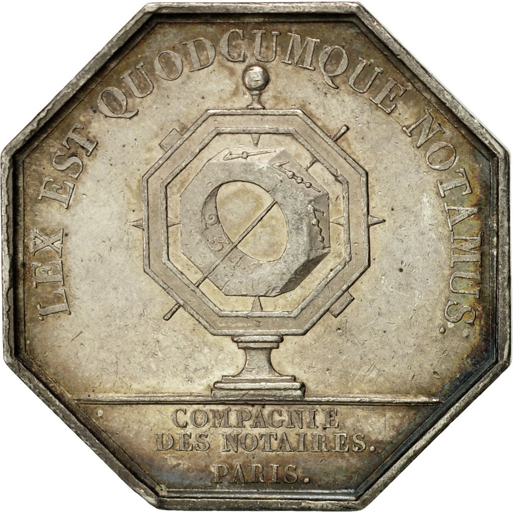 Frankreich, Token, Louis XVIII, Notaires de Paris, Michaut, VZ, Silber