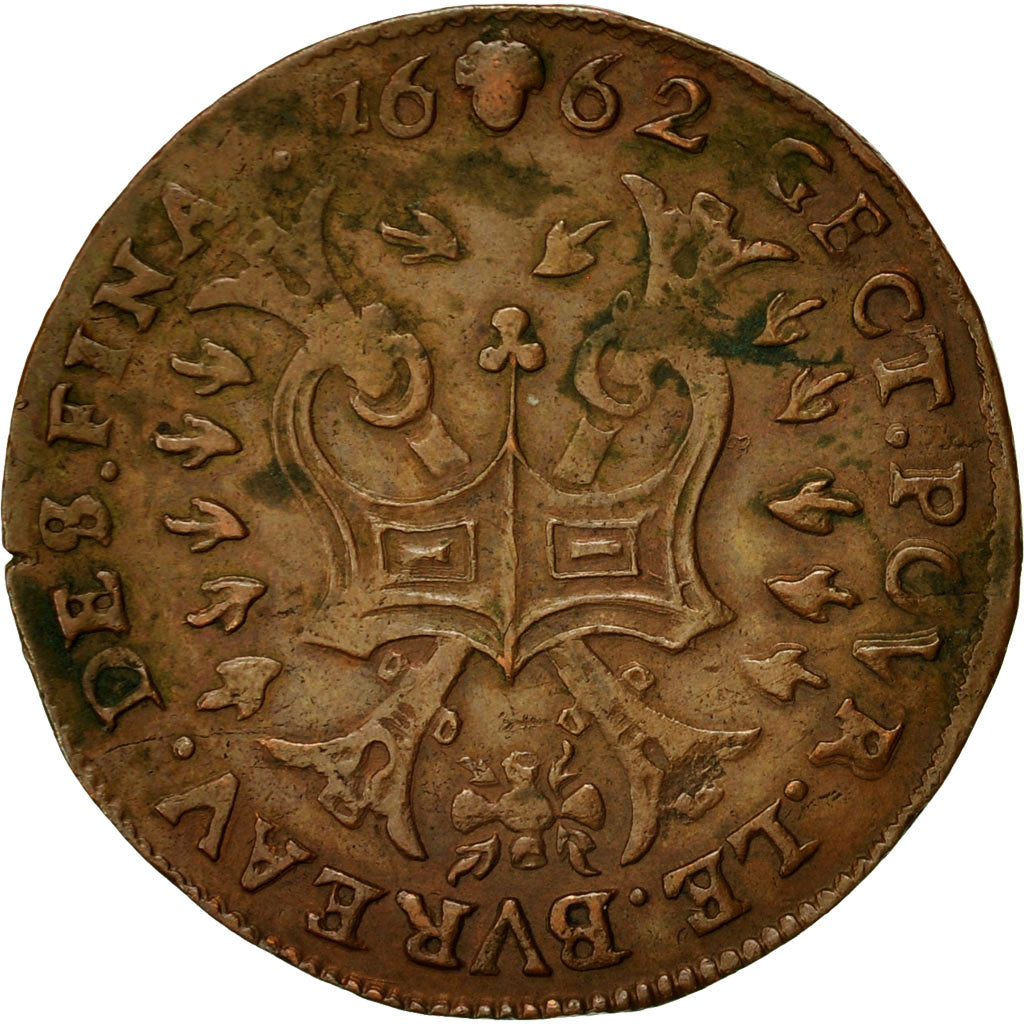 Bélgica, Token, Flandres, Philippe IV d'Espagne, Bureau des Finances, 1662