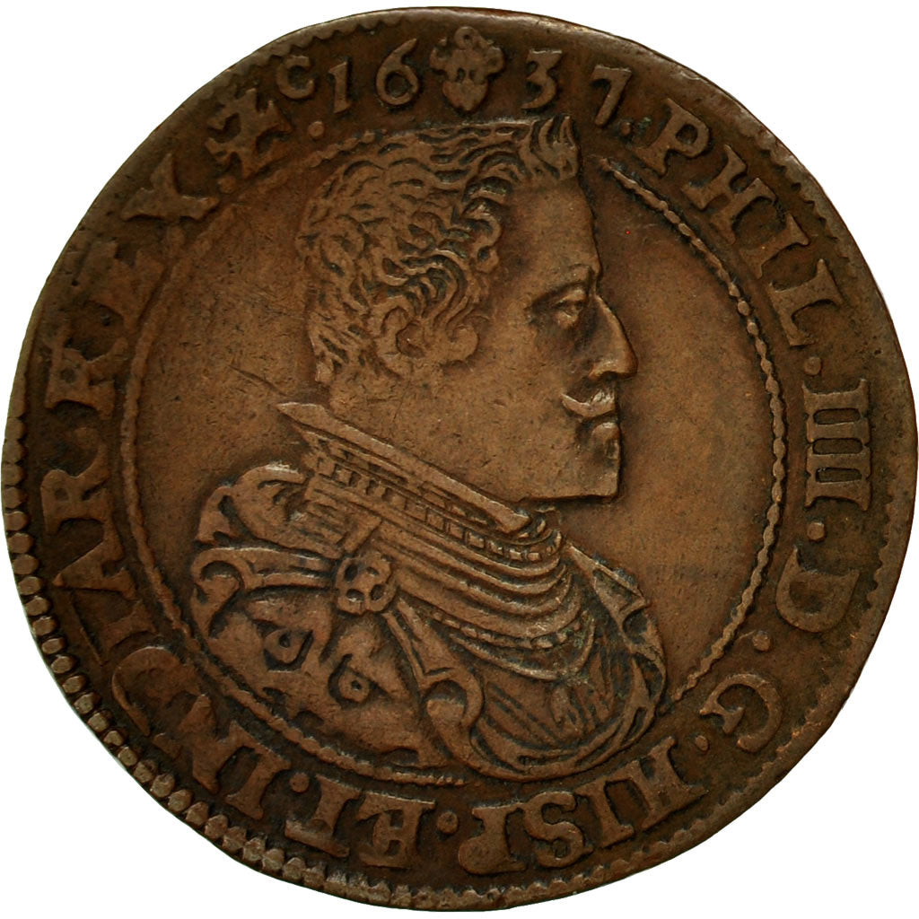 Belgium, Token, Flandres, Philippe IV d'Espagne, Bureau des Finances, 1637