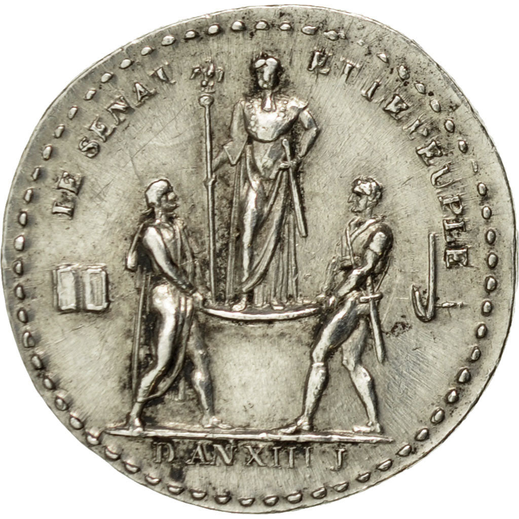 Frankrijk, Token, Napoléon, Quinaire, Sacre de l'Empereur, 1805, PR, Zilver