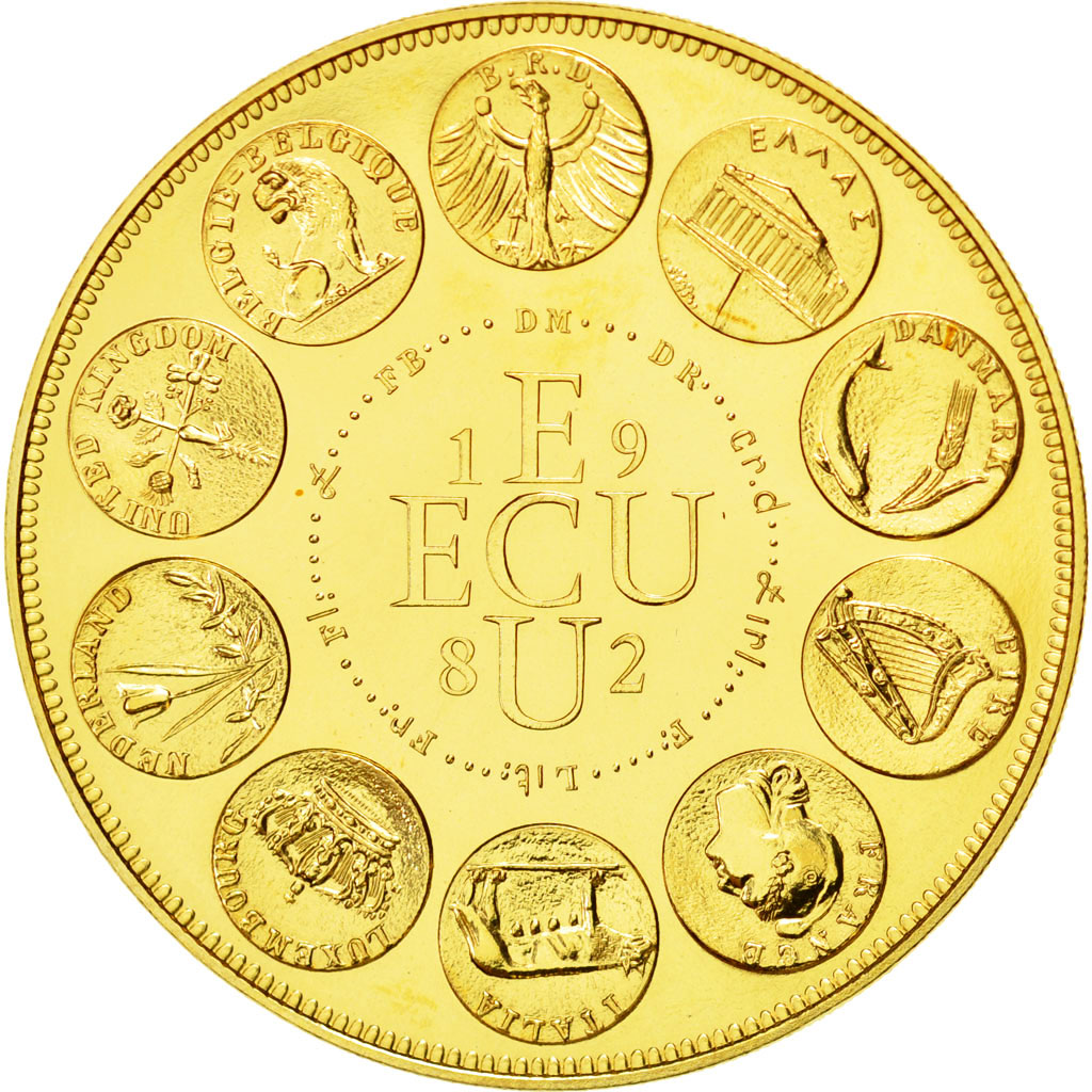 Frankrijk, Medaille, Ecu Europa, Europe Assise, 1982, Rodier, FDC, Goud