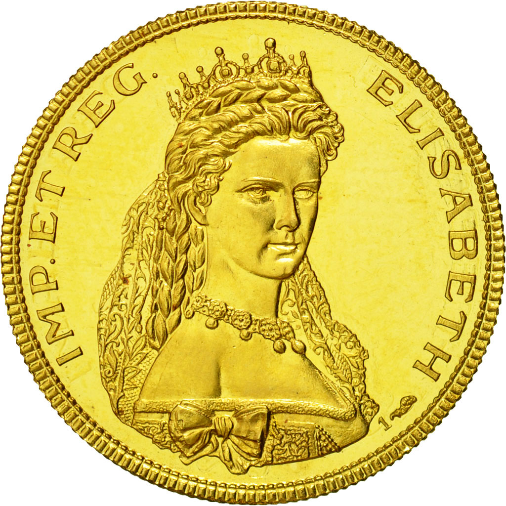 Autriche, Médaille, Marie Thérèse, Sissi Impératrice, SPL+, Or