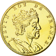 Frankrijk, Medaille, Les Rois de France, Pépin, UNC, Copper-Nickel Gilt