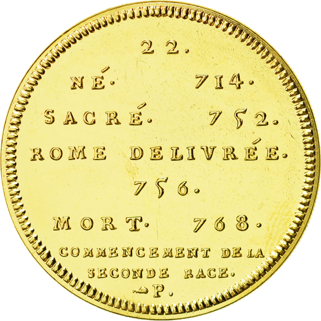 Frankrijk, Medaille, Les Rois de France, Pépin, UNC, Copper-Nickel Gilt