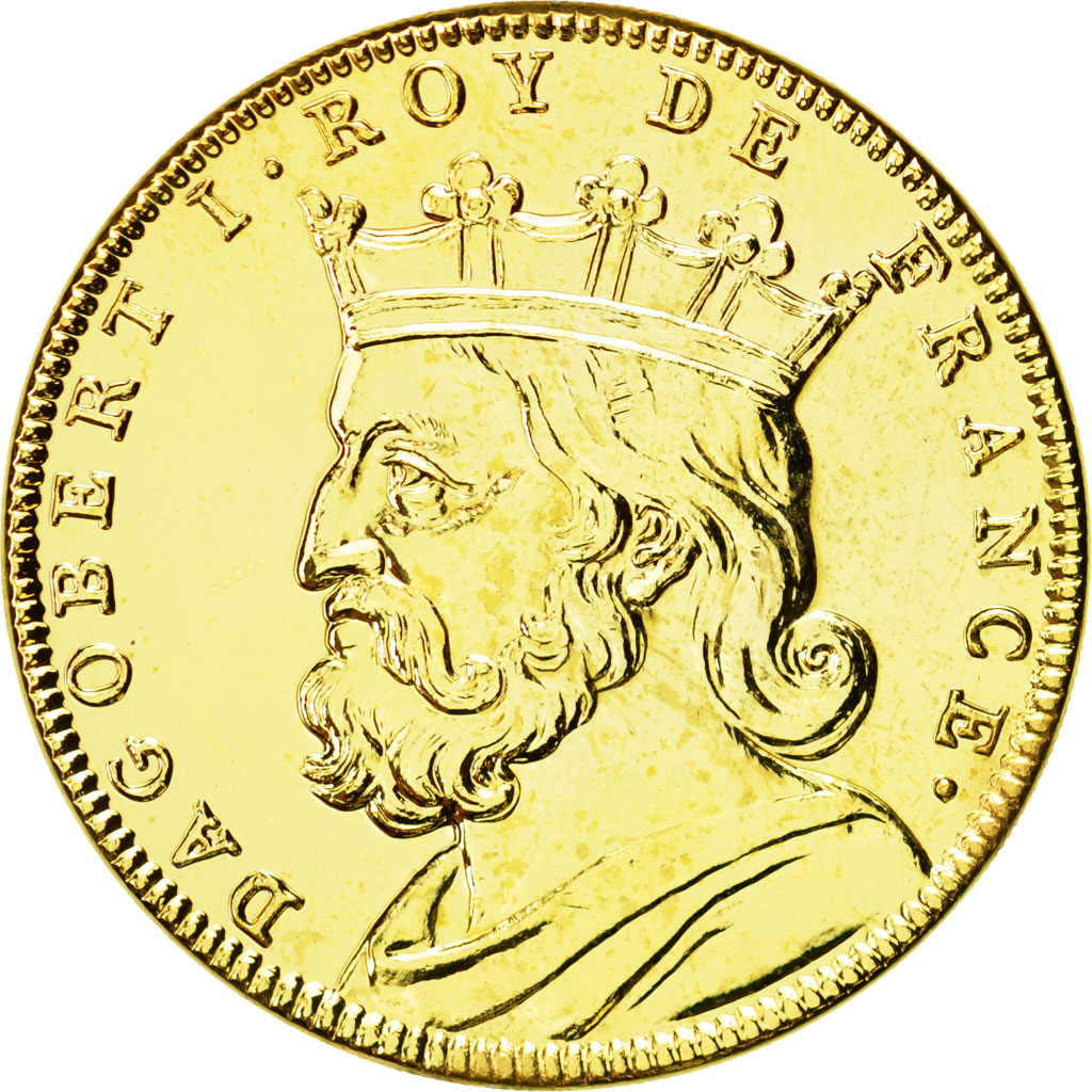 France, Medal, Les Rois de France, Dagobert I, MS(64), Copper-Nickel Gilt