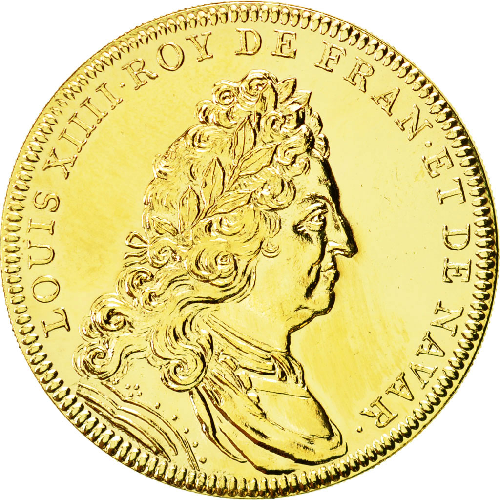 France, Médaille, Les rois de France, Louis XIV, SPL+, Copper-Nickel Gilt