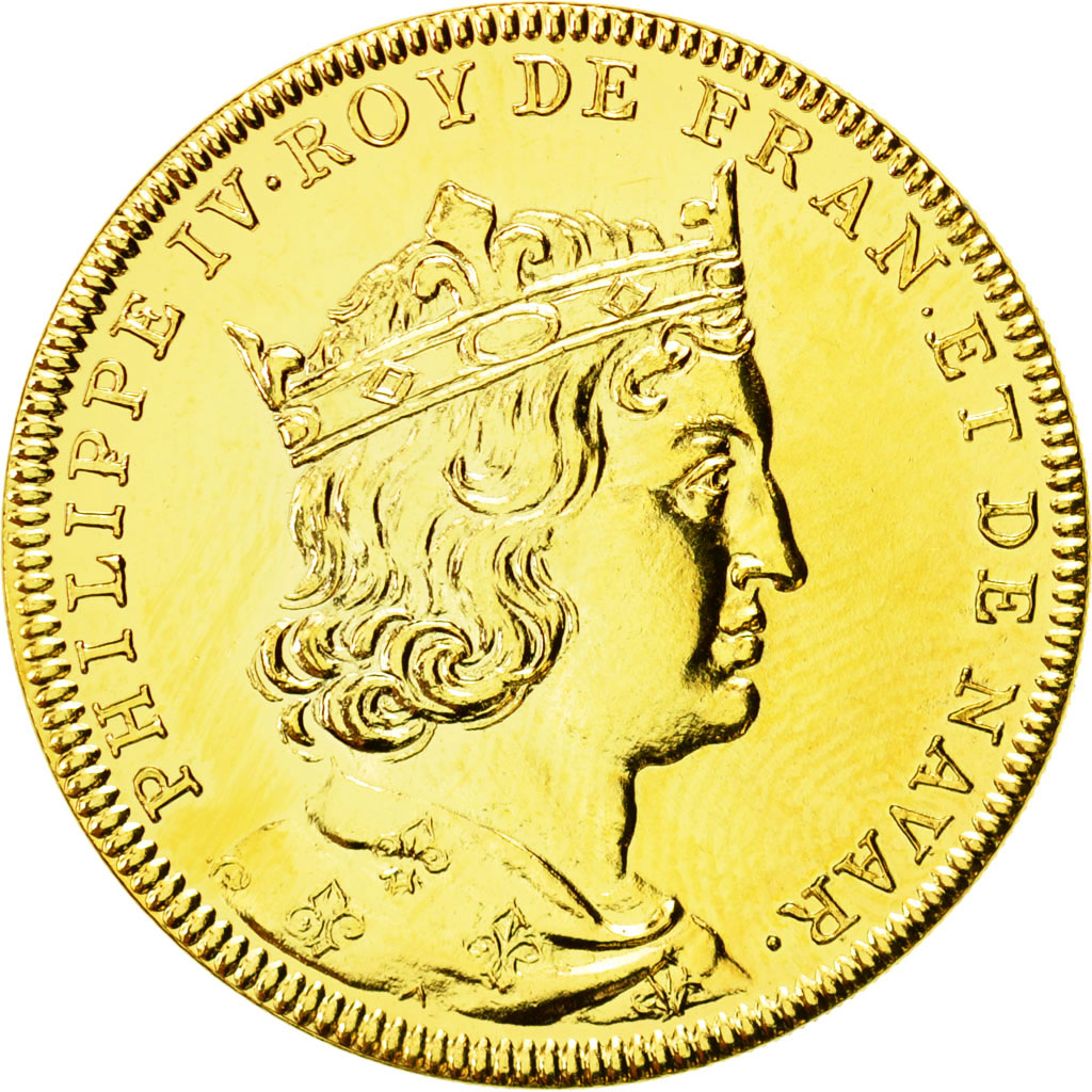 Frankrijk, Medaille, Les Rois de France, Philippe IV, UNC, Copper-Nickel Gilt