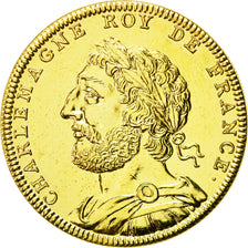 France, Médaille, Les Rois de France, Charlemagne, SPL+, Copper-Nickel Gilt