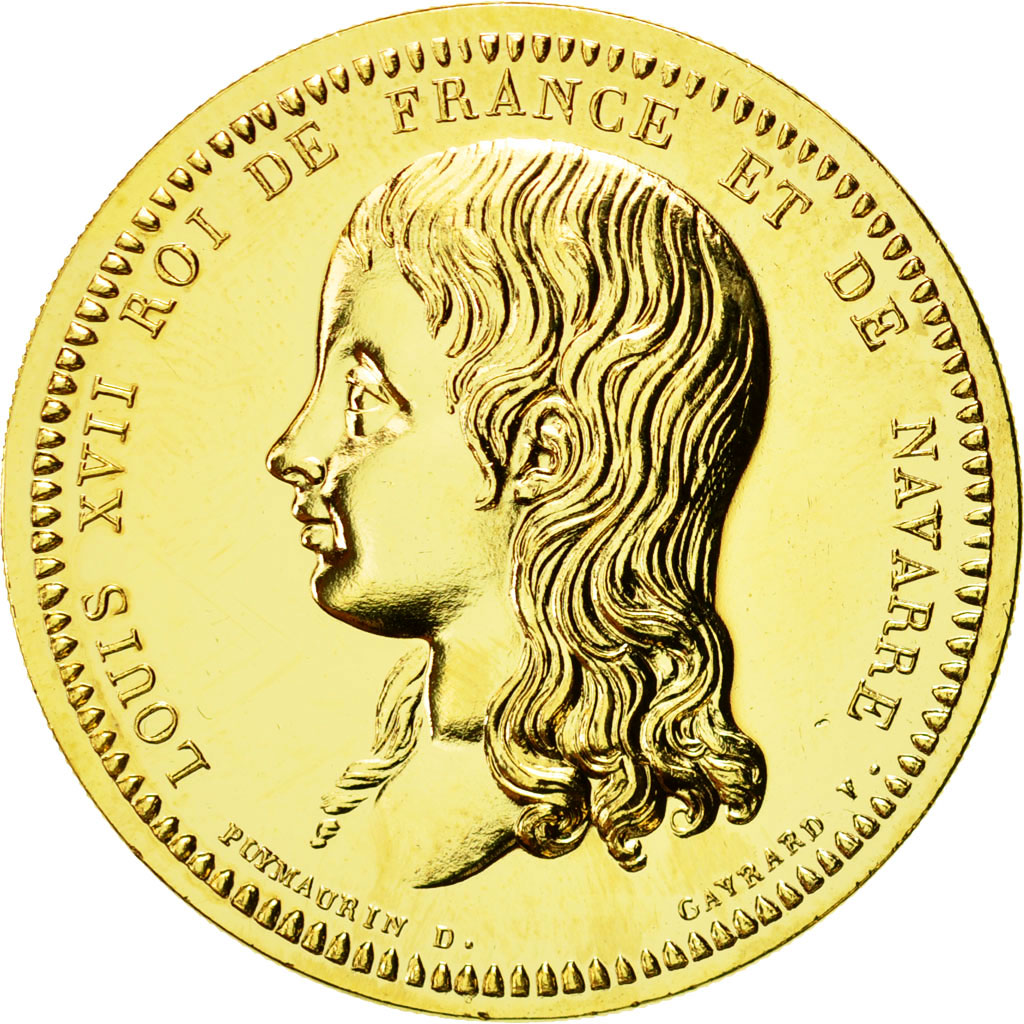 France, Medal, Les Rois de France Louis XVII, MS(64), Copper-Nickel Gilt