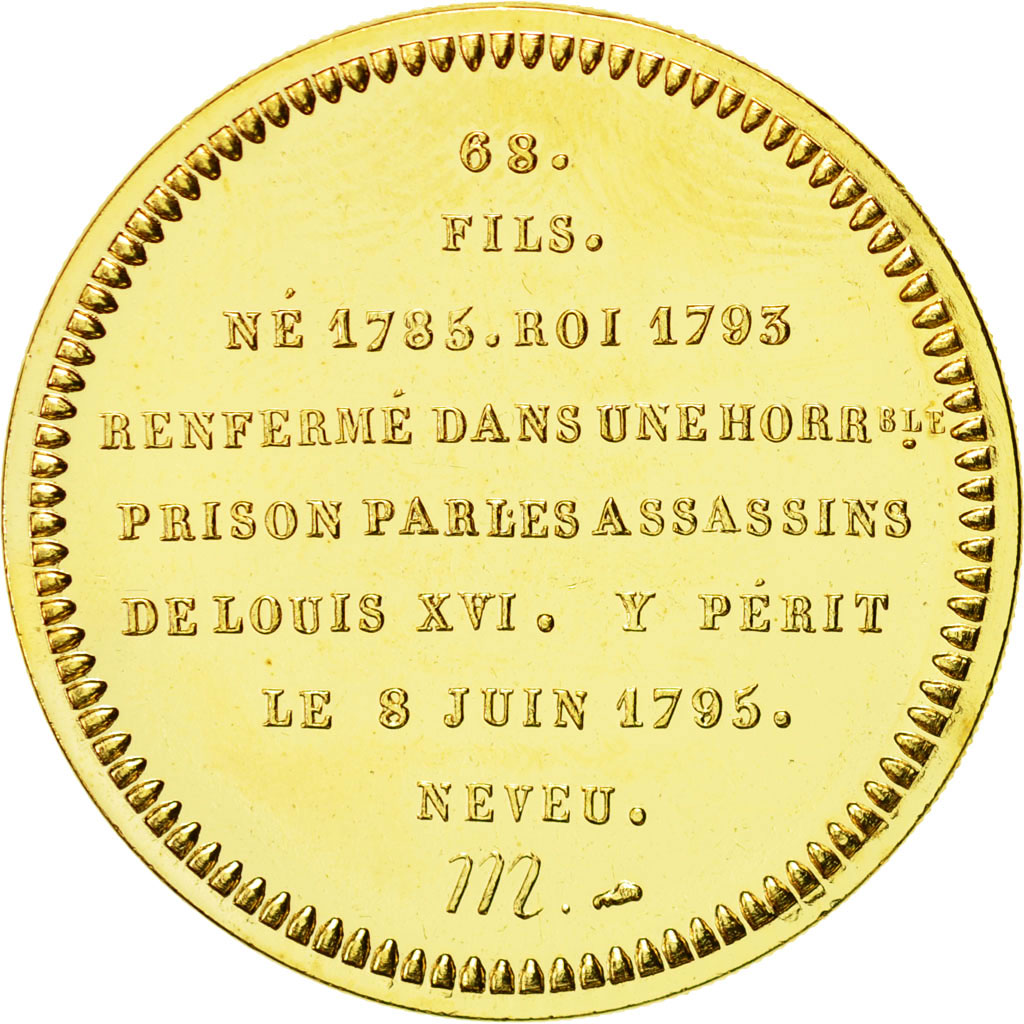 France, Medal, Les Rois de France Louis XVII, MS(64), Copper-Nickel Gilt