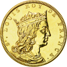 France, Medal, Les Rois de France, Saint Louis, MS(64), Copper-Nickel Gilt