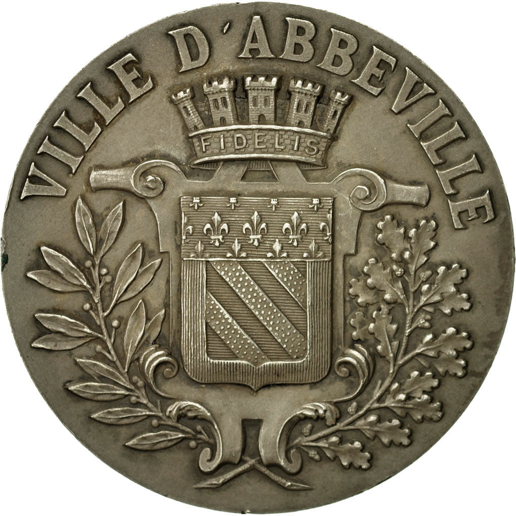 France, Médaille, Ville d'Abbeville, 1909, Rives, SPL, Argent