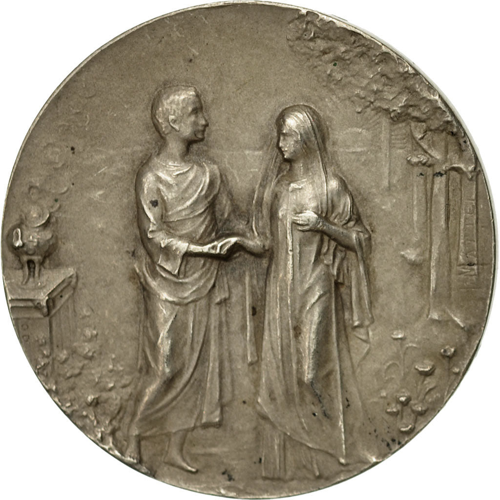 France, Medal, Médaille de mariage, 1918, AU(55-58), Silver