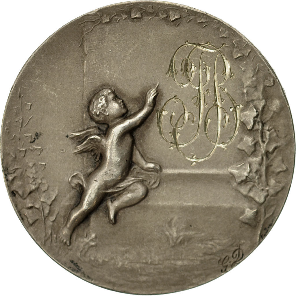 France, Medal, Médaille de mariage, 1918, AU(55-58), Silver