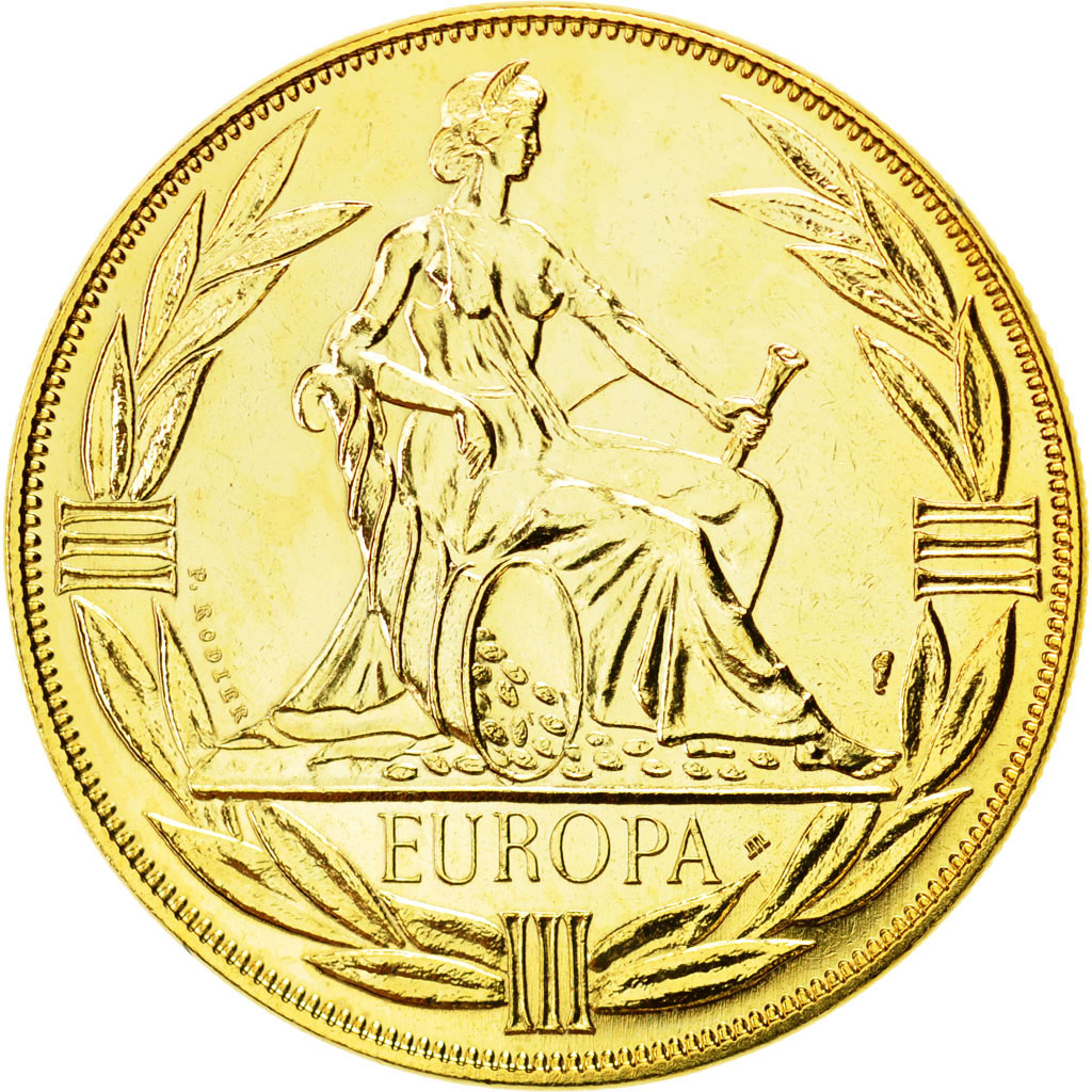 Frankreich, Medaille, Ecu Europa, Europe Assise, 1981, Rodier, STGL, Gilt Bronze