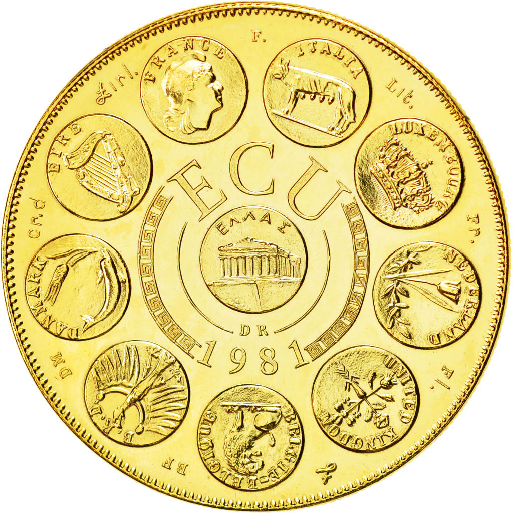Frankreich, Medaille, Ecu Europa, Europe Assise, 1981, Rodier, STGL, Gilt Bronze