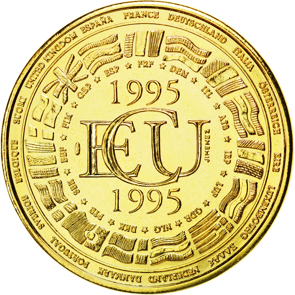 France, Medal, Ecu Europa, 1995, Jimenez, MS(65-70), Gilt Bronze