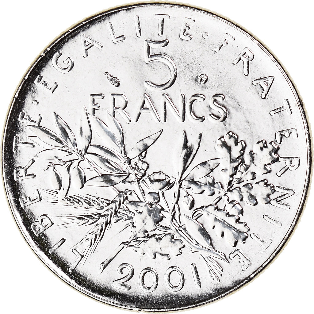 Coin, France, Semeuse, 5 Francs, 2001, Paris, BU, MS(65-70), Nickel Clad