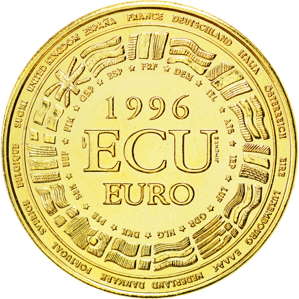 France, Médaille, Ecu Europa, 1996, Jimenez, FDC, Gilt Bronze