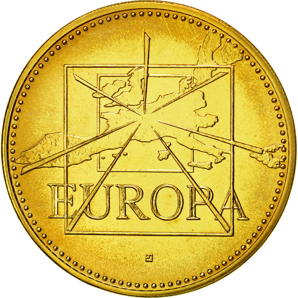 France, Medal, Ecu Europa, 1997, Jimenez, MS(65-70), Gilt Bronze