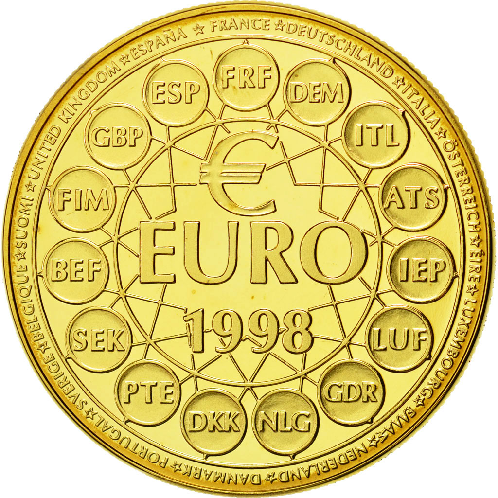 France, Medal, Europe, 20 Euro Essai, 1998, MS(65-70), Gilt Bronze