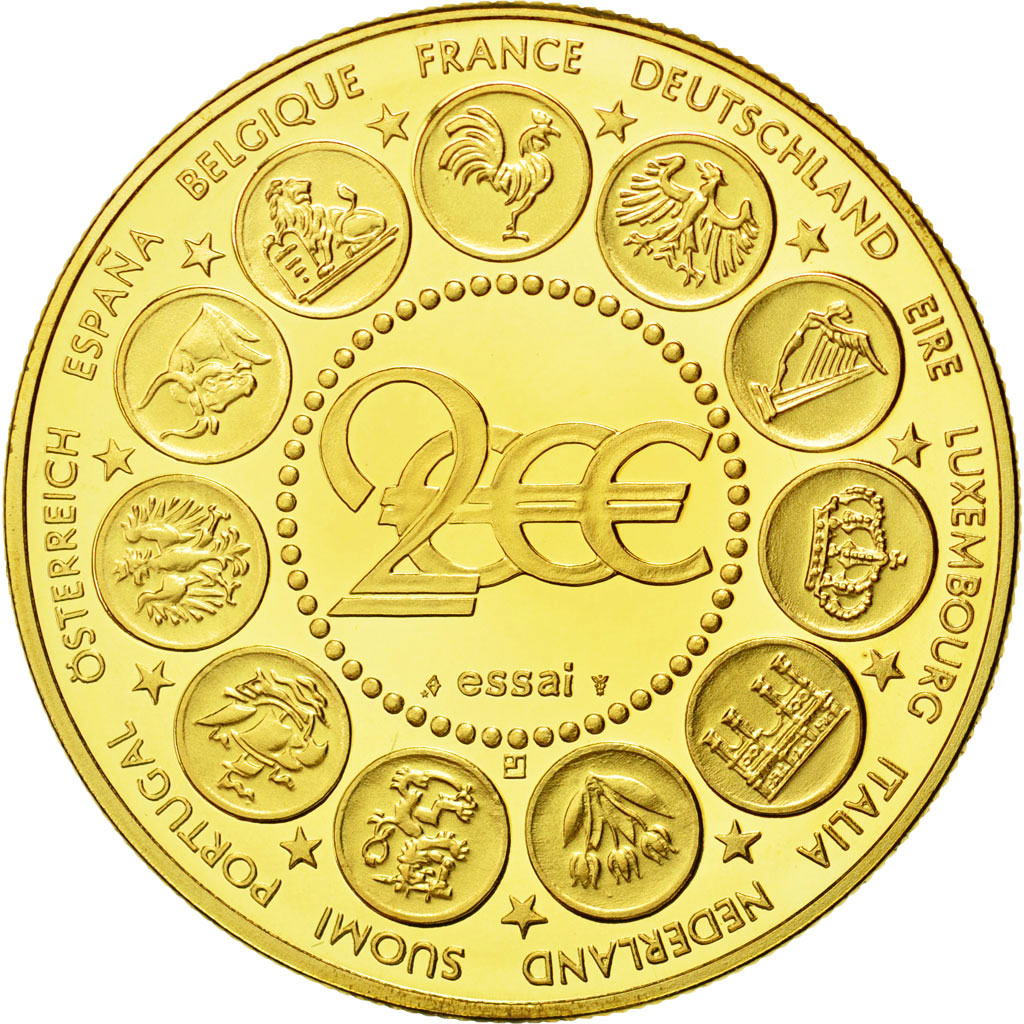 France, Medal, L'Europe, La Semeuse, 2000, MS(65-70), Gilt Bronze