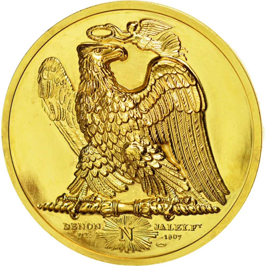 France, Medal, Napoléon Ier en Egypte, Bovy, Restrike, MS(64), Gilt Bronze